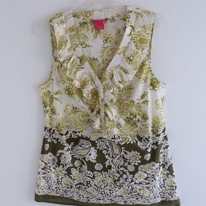 Sunny Leigh Summer Green Print Cotton Top